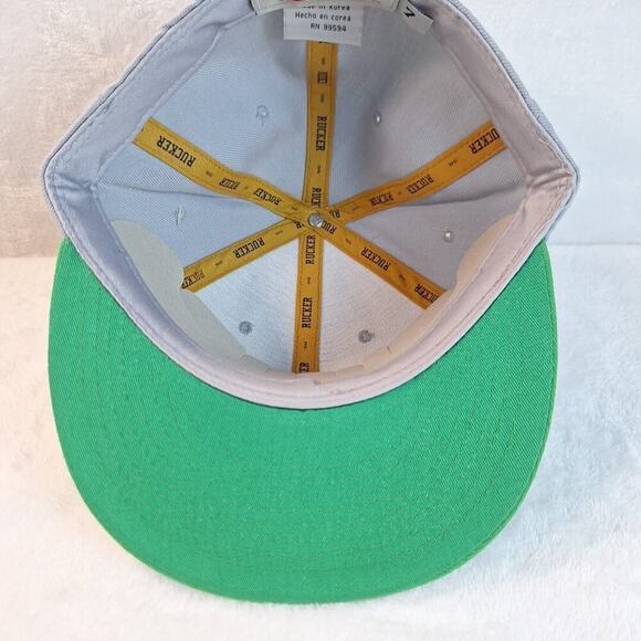 Rucker Vintage Basketball Cap Hat By Stall & Dean Size 7 Gray Green Logo - Picture 7 of 8